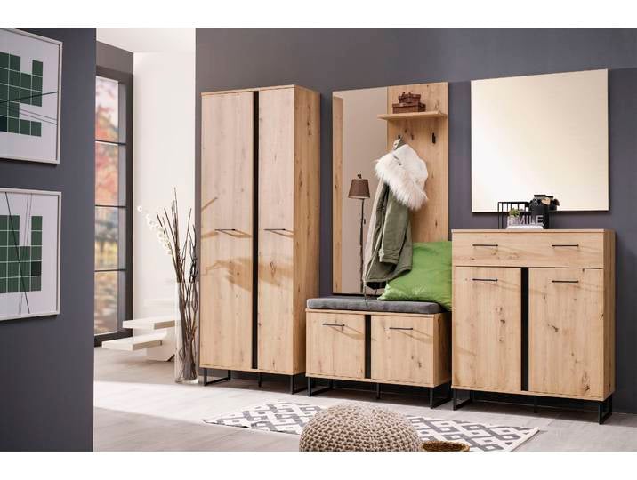 Garderobenschrank HOME AFFAIRE Sardinia , braun (artisan eiche), B:70,5cm H:194,5cm T:35cm, Holzwerkstoff, Schränke, Garderobenschrank