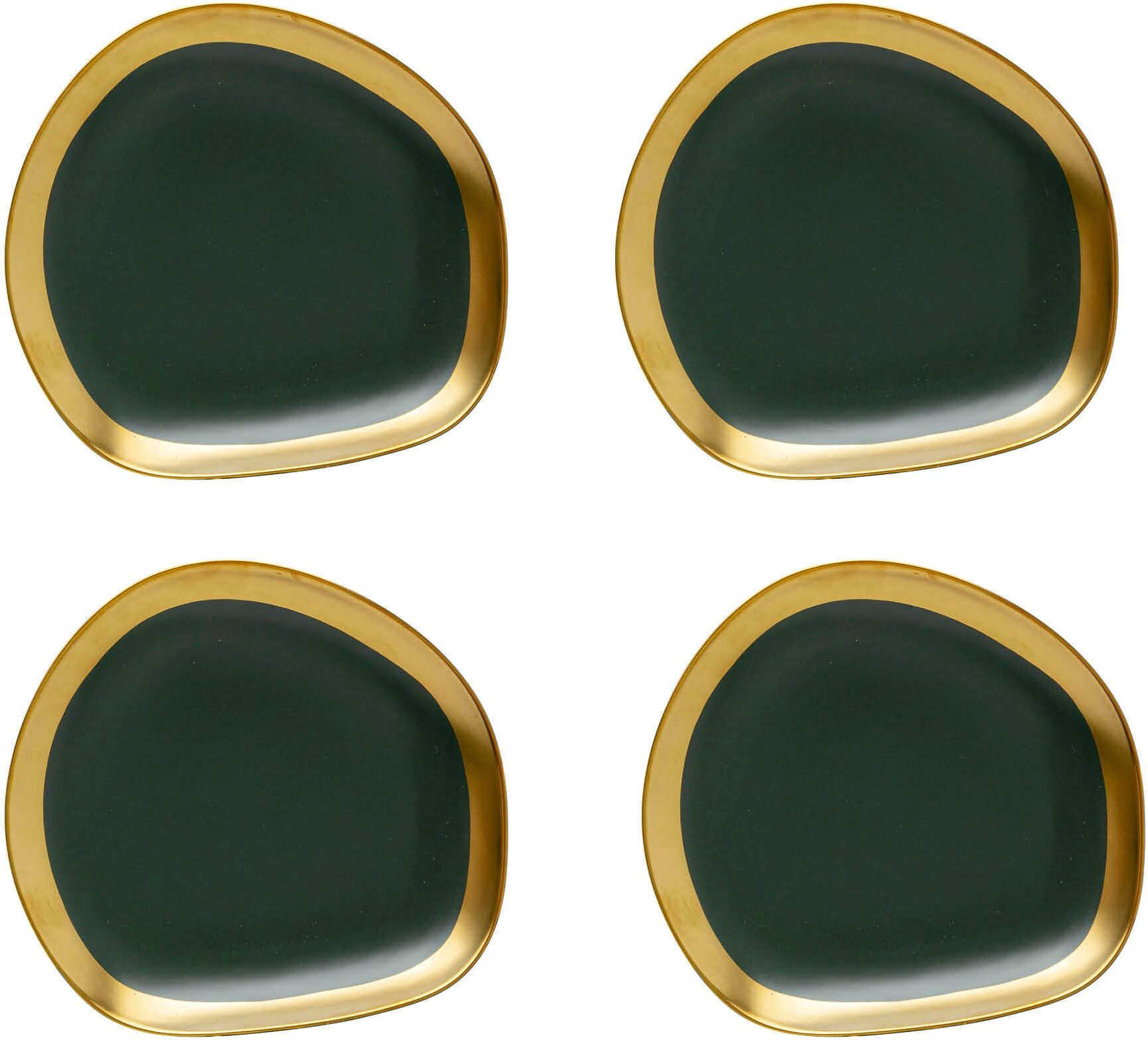 Teller KARE DESIGN "Vibrations", grün, H:2cm Ø:20cm, Steinzeug, Speiseteller, Teller, aus Steinzeug
