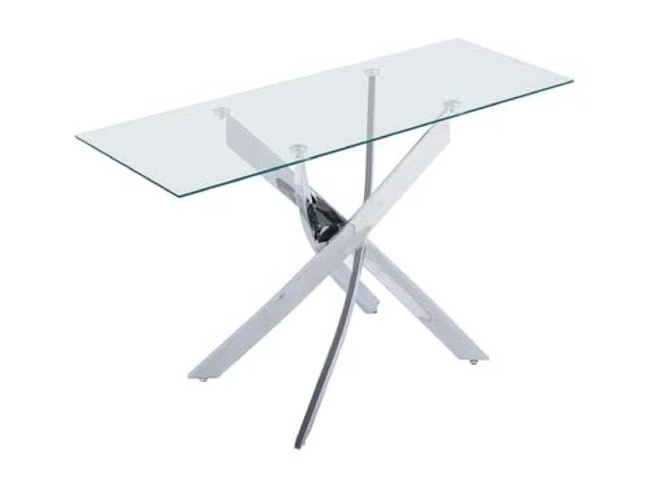 Vente-unique - Konsolentisch Cosima -L 120cm x B 44.5cm x H 75cm- Sicherheitsglas - transparent, silberfarben