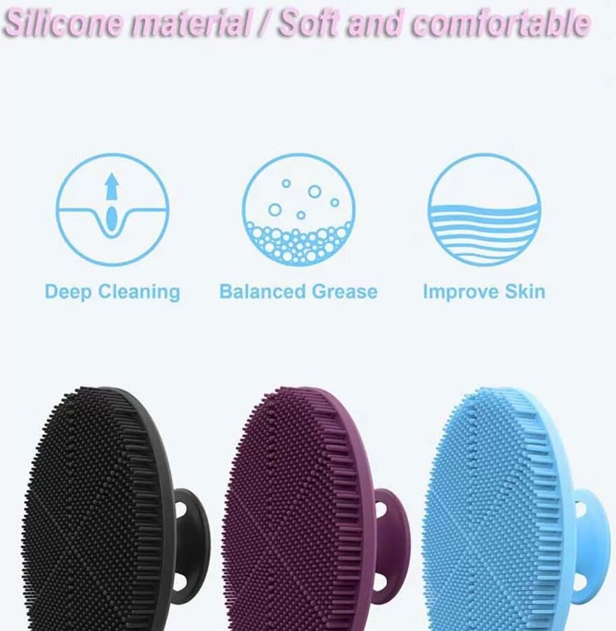 INF Brosse de bain exfoliante et massante en silicone - Nettoyant doux pour peau morte Bleu