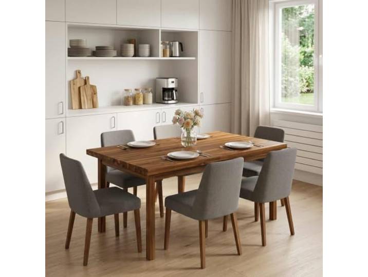 Rechteckige Tischplatte 90 x 80 x 3,2 cm aus Massivem Akazienholz Massives Akazienholz,natürliche Textur,klare Linien,minimaler Zierrat,Innenbereich,Esszimmer,Arbeitsplatz