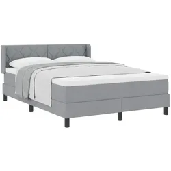 vidaXL, Boxspringbett, Boxspringbett Mit Matratze Stoff Hellgrau (140 x 200 cm)