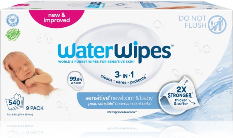 WaterWipes Baby Wipes 9 Pack lingettes douces pour bébé 9x60 pcs