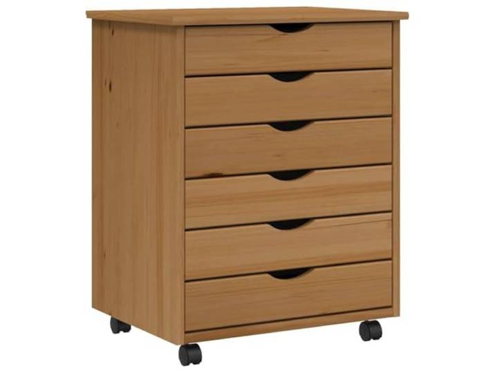 Heofavd Rollschrank mit 6 Schubladen Moss Massivholz Kiefer