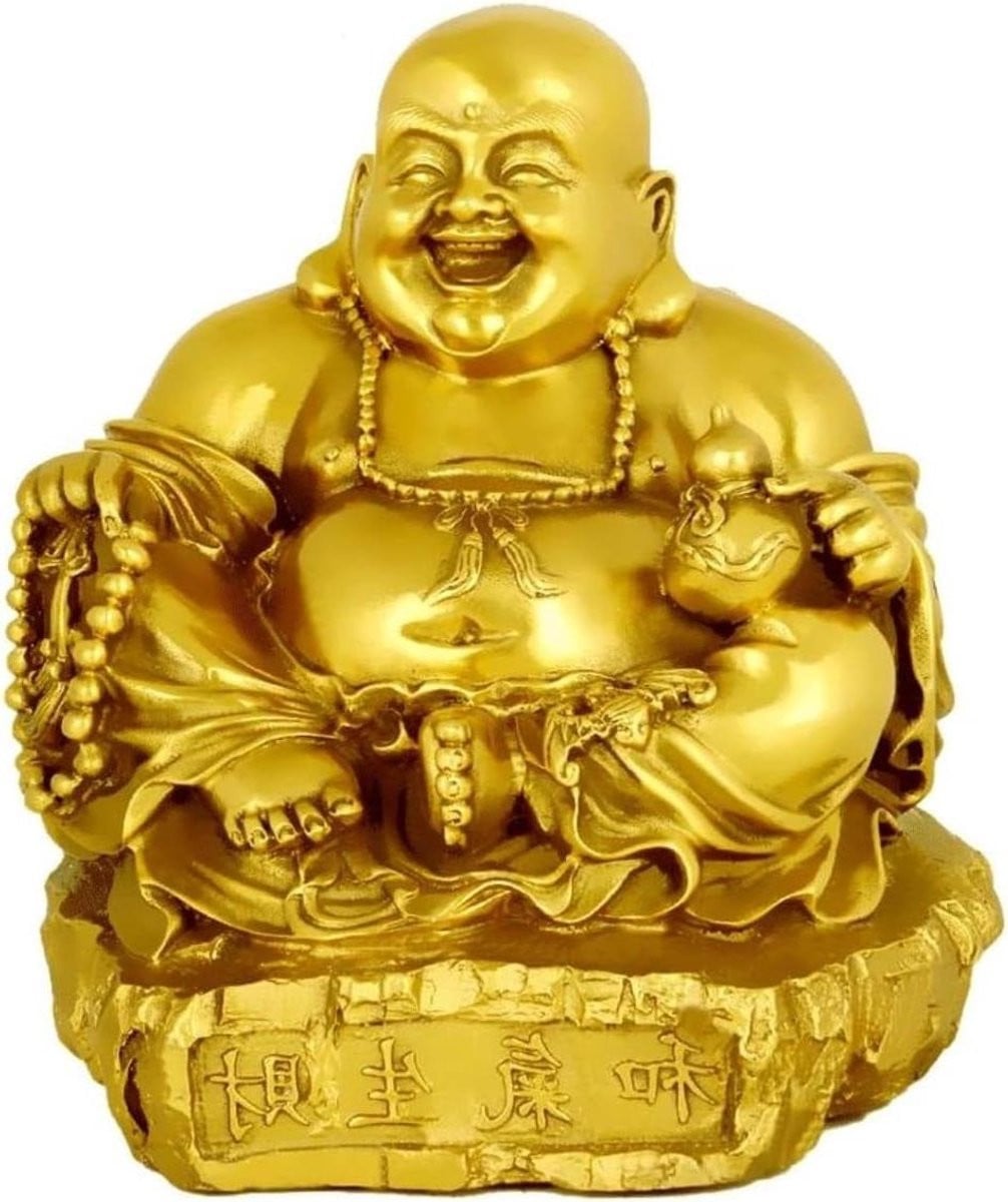 Messing Boeddha Beeld - Koperen Boeddha Sculptuur voor Zen Decoratie - Hoogte: 14 cm