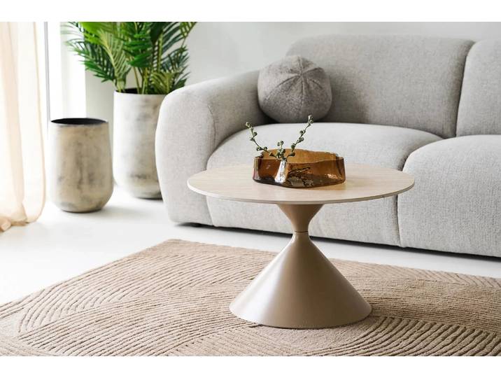 Couchtisch Elvaris - mit Keramikplatte in Travertin-Optik - Beige - Luxusbetten24