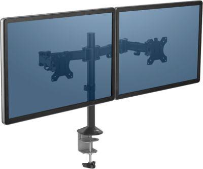 Dual Monitorarm Fellowes Reflex, bis 32" Breite, VESA, dreh-/schwenk-/neigbar, höhen- & tiefenverstellbar, schwarz