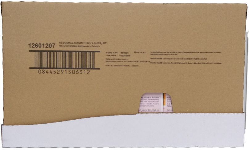 No Brand Resource instant Mehrkornbrei Früchte Pulver 6x520 g