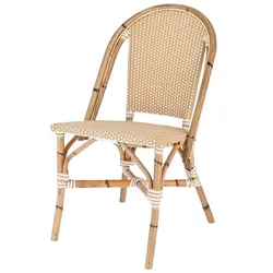 OUI Stuhl aus Rattan mit Kunststoffgeflecht cappuccino-weiß
