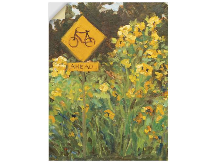 Wandbild ARTLAND Bicycle Crossing , bunt (farbe bild(er): gelb), B:45cm H:60cm, Bilder, Wandbild, als Alubild, Leinwandbild, Poster, Wandaufkleber in verschied. Grössen