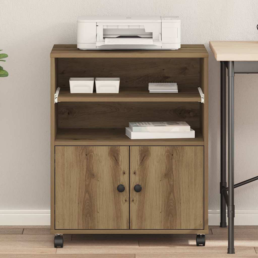 vidaXL 74 cm H x 60 cm W Printer Stand Artisan Oak 74cm H X 60cm W X 48cm D