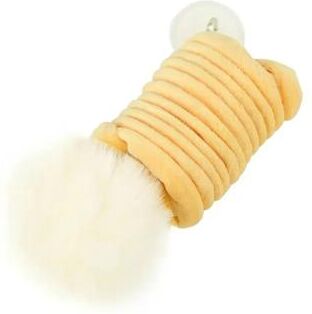 Uplift Essentials Suction Cup Spring Teaser Hands Free Interactive Bunny Fur Pounce Toy yellow