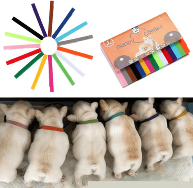 Inspire Picks Puppy Track Whelping Collar Set 15 Piece Adjustable Identification Collars For Newborn Puppies & Kittens m 10x300mm
