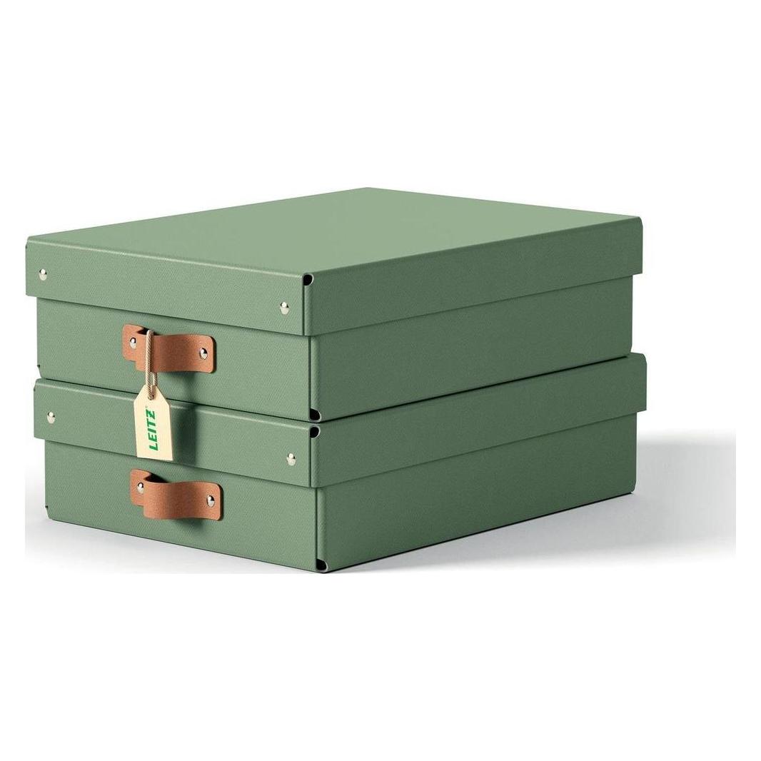 Leitz Archivbox Puro Recyclingkarton Mittelgross und Flach mit Deckel (A4) (61480050)
