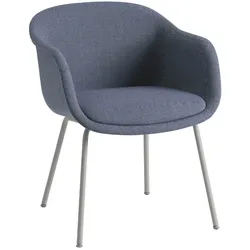 Muuto Fiber Conference Armchair, tube base, sabi 631 / grau