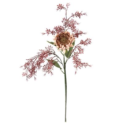Kunstblumenstrauß I.GE.A. "Kunstblumen Set Artischocke", rosa (mauve), B:32cm H:70cm L:16cm, Polyester, Kunstpflanzen, 2er Set Artischockenzweig mit Dekozweig 70cm Kunstpflanze Seidenblume