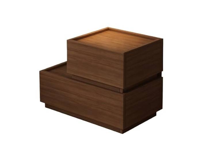 LIRHIQYGF Modularer Nachttisch, stapelbar, Nachttisch, Beistelltisch mit Schublade, kleiner Platz (Kombipack), einzelne Schublade, Walnussholz, 60 cm + einzelne Schublade, 40 cm