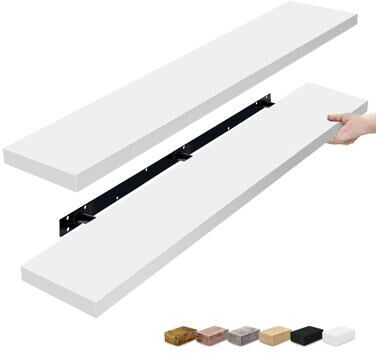 Sorbus Floating Shelves for Wall - 55 Inch Extra-Long Bathroom Shelves - Mounted Floating Shelf with Hidden Brackets (2 Pack)