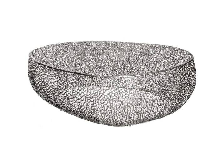 LebensWohnArt Couchtisch Extravaganter Couchtisch RIXOS ca.120cm Metall silber Handarbeit