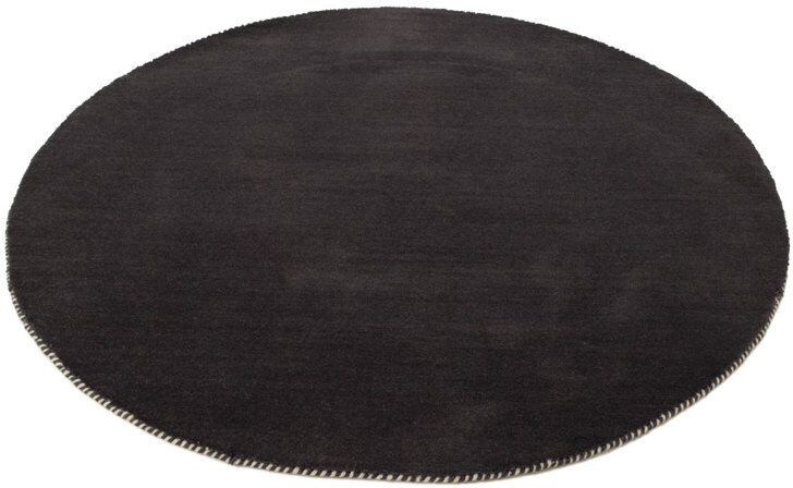 Carpetfine Wool Hand Woven Area Rug Dark Grey Round 100cm