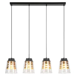 Rabalux 3544 Hängende Deckenleuchte Zenaida 4x60w | E27 - schwarz, Gold