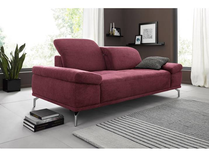 3-Sitzer Sofa, Luxus-Microfaser, Chianti, 212×111 cm, Sitztiefenverstellung, Vintage, Places Of Style