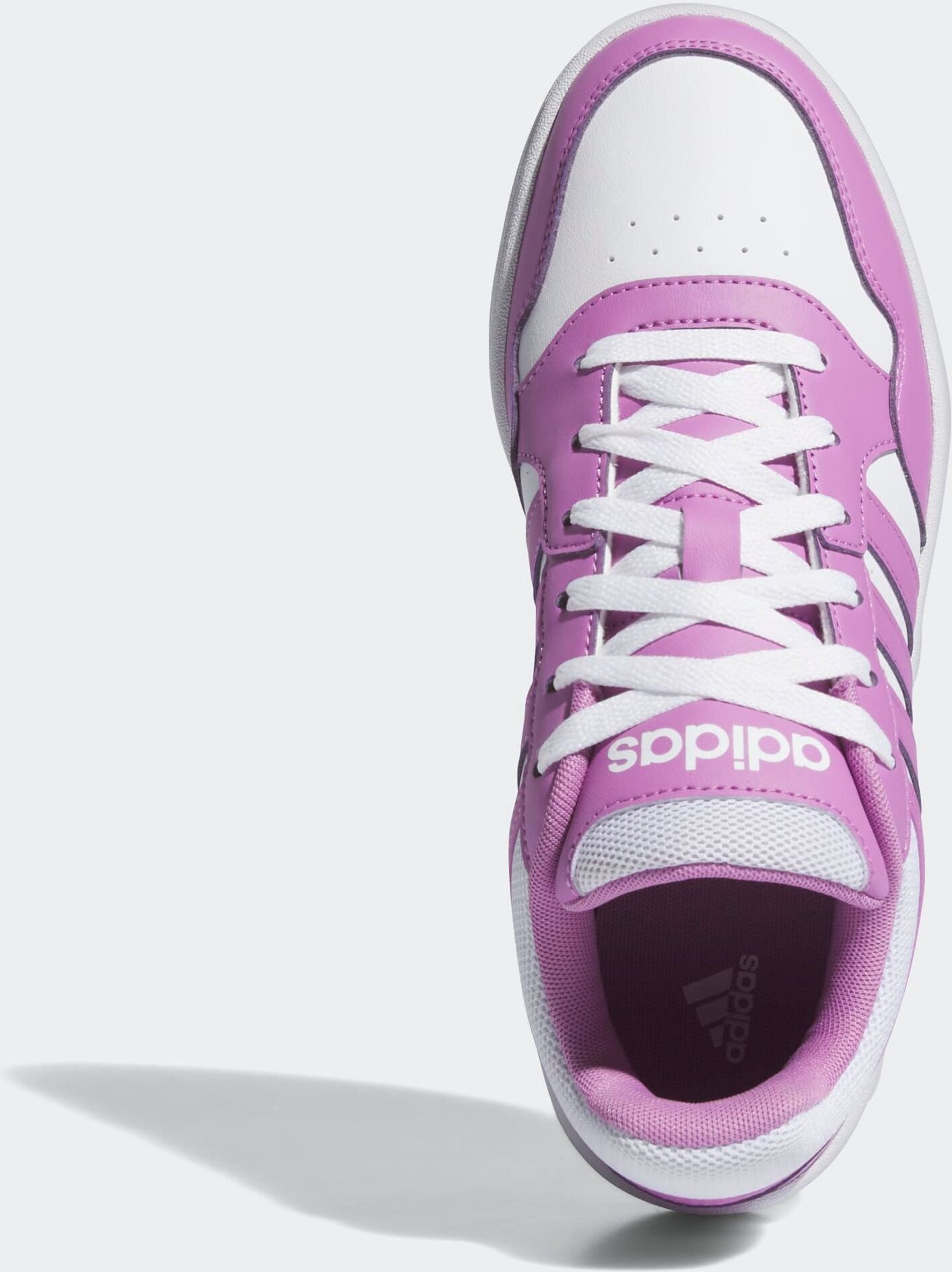 Sneaker ADIDAS SPORTSWEAR "HOOPS 3.0", Damen, Gr. 38,5, weiß (cloud weiß, preloved lila, preloved lila), Synthetik, Textil, Schuhe Sneaker