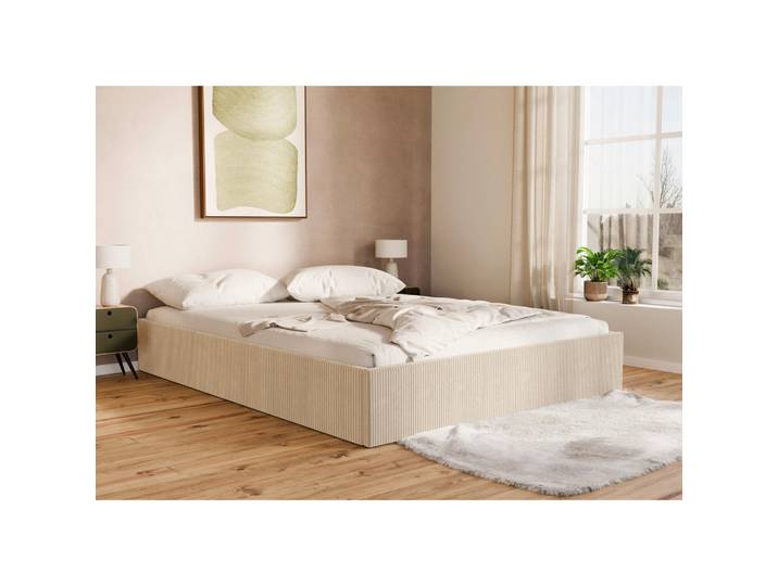 Boxxx Polsterbett, Creme, Birke, Schichtholz, 140x200 cm, Bettkasten, in verschiedenen Größen erhältlich, Schlafzimmer, Betten, Polsterbetten