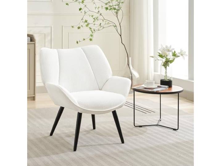 GarveeHome Lounge-Sessel Aus Cord Mit Flügellehne, Gepolstertes Einzel-Lounge-Sofa, Sessel Mit 130kg Tragkraft, Für Wohnzimmer