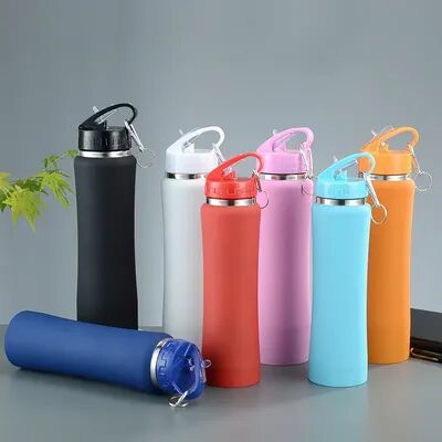 Uplifted Trends Insulated Stainless Steel Water Bottle With Straw For Fitness Cycling And Travel blue