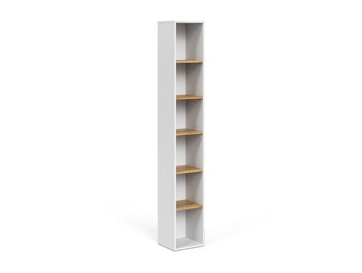 Vicco Hochregal Viktor Weiß/Artisan 30 x 188.6 cm, Weiß, Eiche Artisan, Rechteckig, 30x188.6x27.3 cm, Badezimmer, Badmöbel, Hochschränke