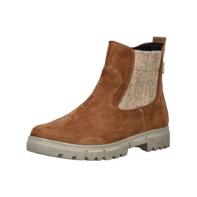 Stiefelette RICOSTA "Ricosta Stiefelette Leder/Textil", Damen, Gr. 36, braun (curry), Leder, Textil, Schuhe Stiefelette