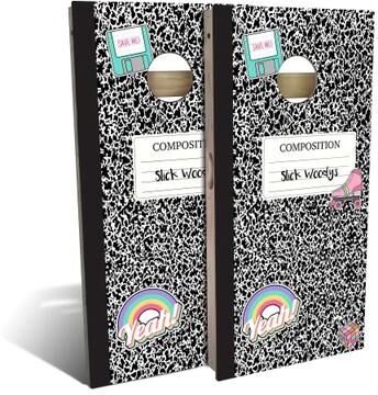 Skip's Garage 90s Notebook Outdoor Cornhole Board Set