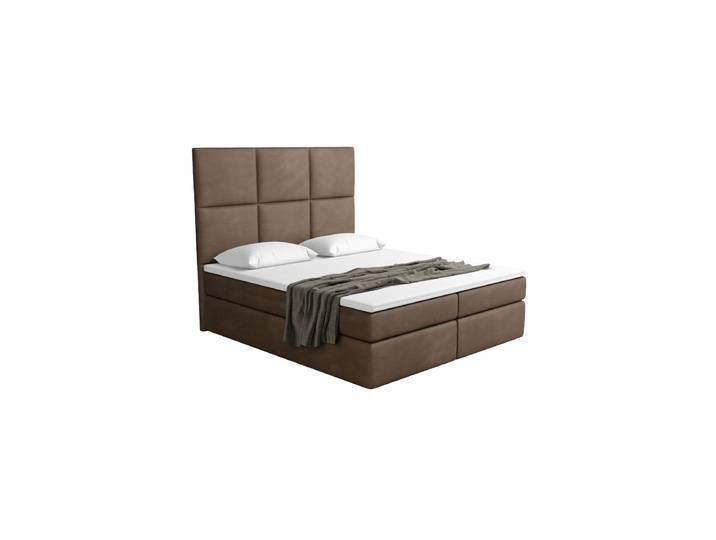 Design Boxspringbett „Maravella“ mit Ablagefach, Kunstleder Dunkelbraun BLOOMINGLOFT Collection