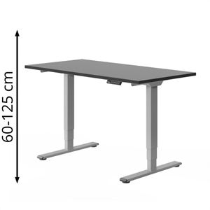 FlexiSpot Schreibtisch E5S, schwarz / grau, elektrisch höhenverstellbar, 140 x 60-125 x 80 cm