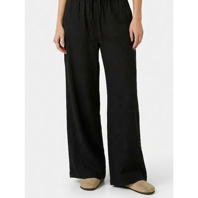 Chinohose ITS MAY "ITS MAY Trouser Luna", Damen, Gr. XS/S, US-Größen, schwarz, Obermaterial: 50% Leinen, 50% Baumwolle, Hosen Chinohose