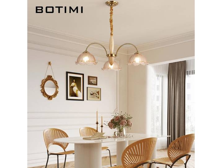 BOTIMI lunettes faites à la main lustres chambre principale lustre luminaires maison décorative en bois suspendus lumières