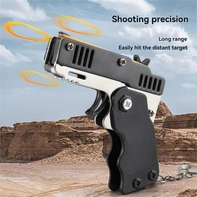 Inspired Living Folding Rubber Band Toy Gun For Kids Safe Shooting Game Toy & Boys Gift Folding Rubber Band Toy Gun For Kids Safe Shooting Game Toy & Boys Gift