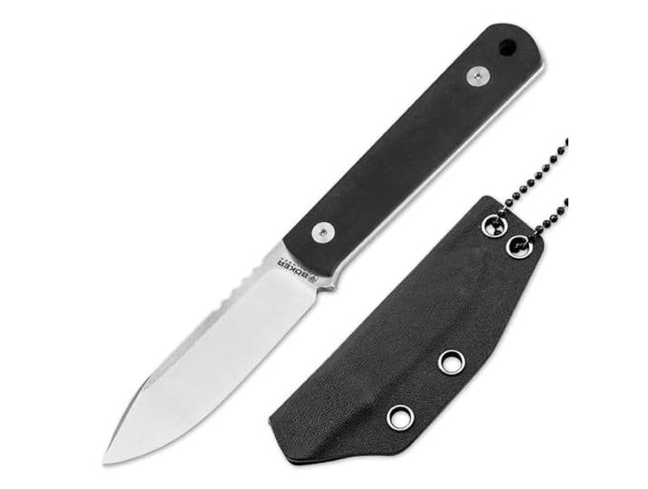 BÖKER SOLINGEN BFF Packlite Messer - feststehendes Outdoormesser mit 6,5 cm langer MagnaCut Klinge - mit demontierbaren Richlite Griff