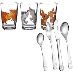 Ritzenhoff & Breker WALDTIERE 3x Kinderbecher inkl. 4-tlg. Kinderbesteck