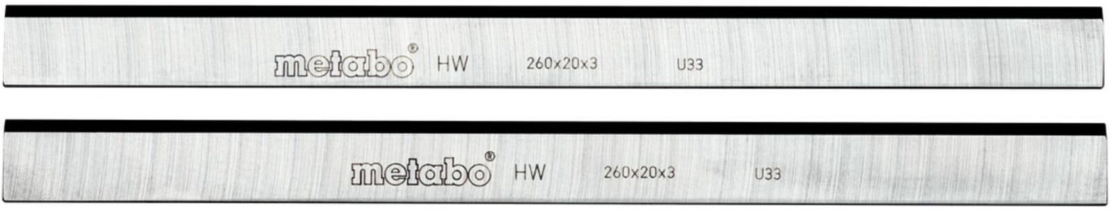 Metabo 2 HM Hobelmesser, 260x20x3mm / 2-Einstellnuten, HC 260 C/M/K (0911030730)