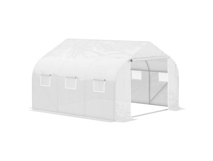 Serre de jardin Outsunny Tunnel avec fenêtres et couverture en polyéthylène PE 140 G/M² blanche