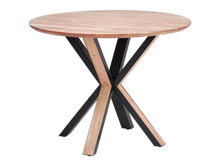 Livetastic Esstisch, Akazie, Holz, Metall, Akazie, Hartholz, Holz, rund, Sternfuß, 100x76x100 cm, Esszimmer, Tische, Esstische, Esstische rund