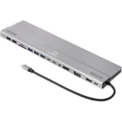 Renkforce RF-5592404 (USB-C, 15 Ports), Dockingstation + USB Hub, Grau