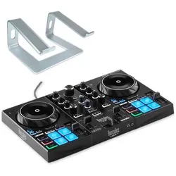 Hercules DJ Control Inpulse 200 MK3 mit Laptop Stativ Silberfarben, DJ Controller