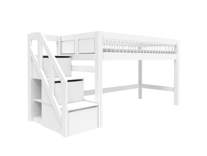 Halbhohes Bett mit Treppe Breeze 90x200cm