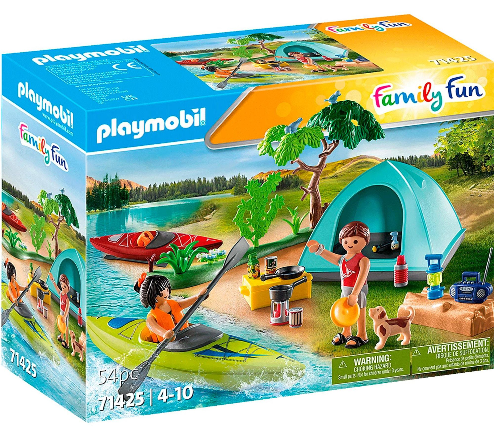Playmobil 71425 Family en Tent met 3 figuren, 3 fietsen en accessoires