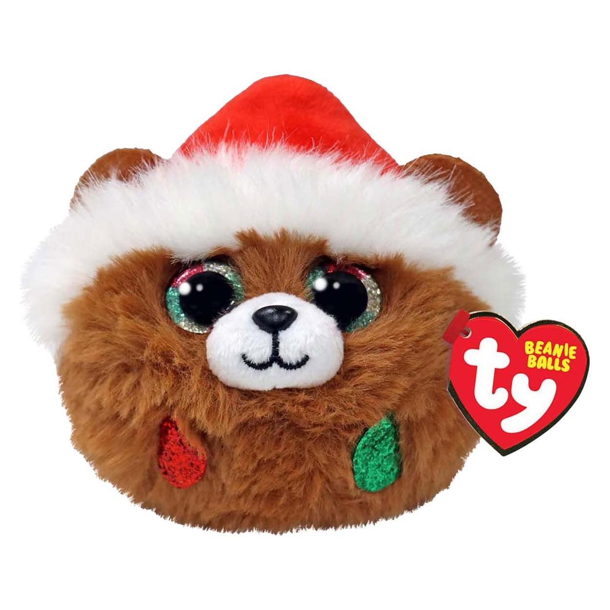 Ty Teeny Puffies Christmas Bear Brown 10cm (10 cm) (42546)