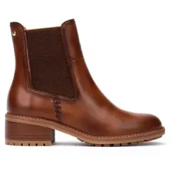 Pikolinos für Damen. W0D-8792 Braune Medina Lederstiefeletten (36), 3 bis 5 cm, Reißverschluss, Lässig