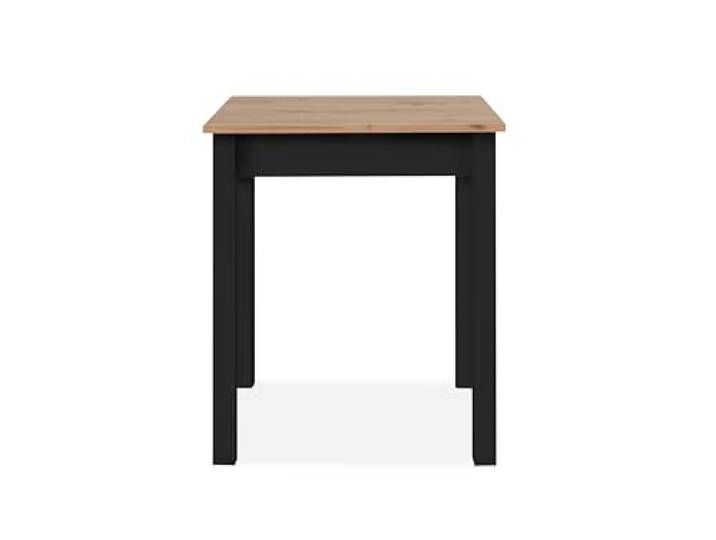 möbelando Esstisch >Capri< Dekor Artisan Eiche Esstisch modern 60x76x67 cm, rechteckig mit schwarzem Vierkantfuß, Holzwerkstoff Spanplatte MDF, Melamin beschichtet, ABS-Kante, pflegeleicht, zerlegt.